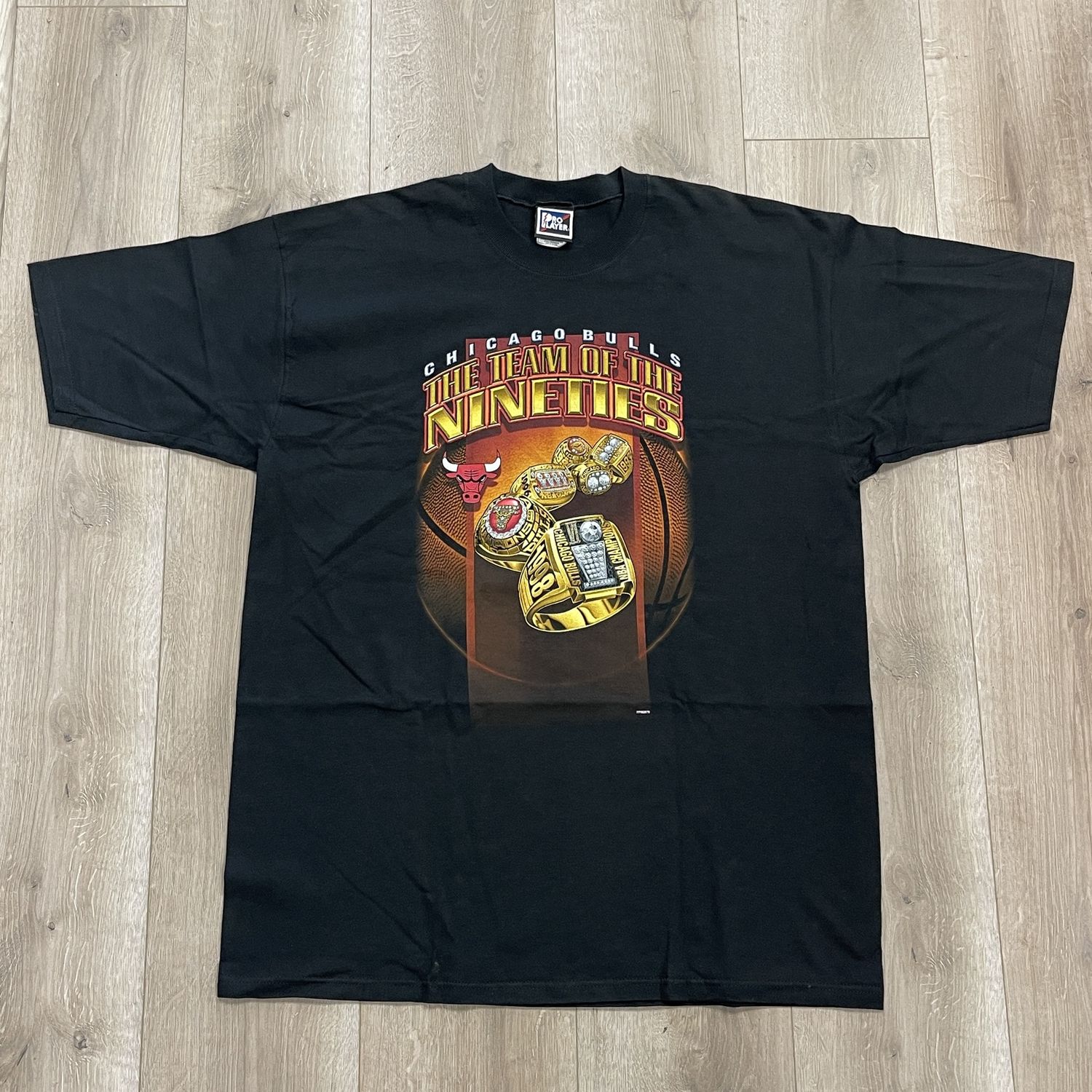 VTG 1998 PRO PLAYER CHICAGO BULLS 6X NBA CHAMPIONS T SHIRT - Pre-Owned, Clothing Size: XL, Product Condition: Pre-Owned