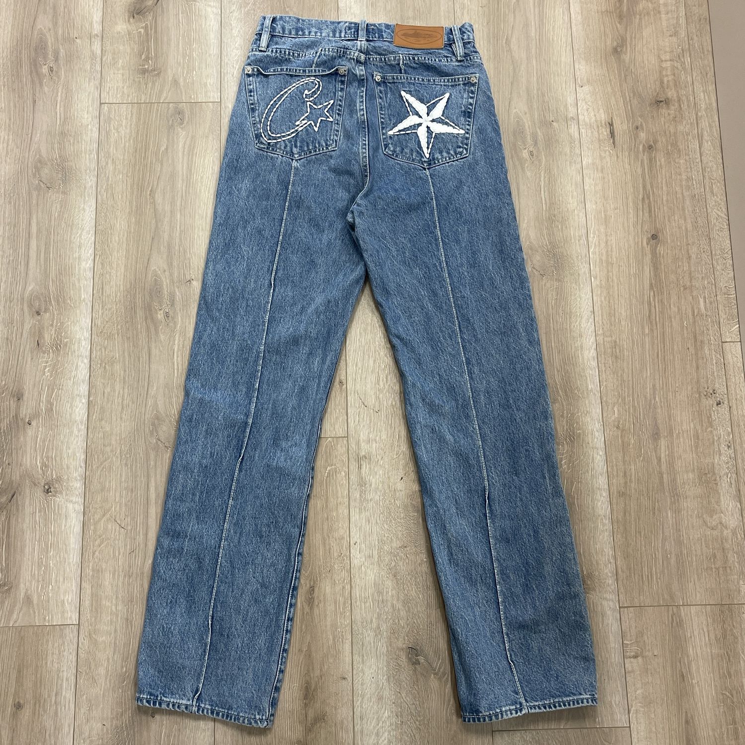Corteiz C-Star Denim Jeans &#39;Blue&#39; - Pre-Owned, Clothing Size: S, Product Condition: Pre-Owned