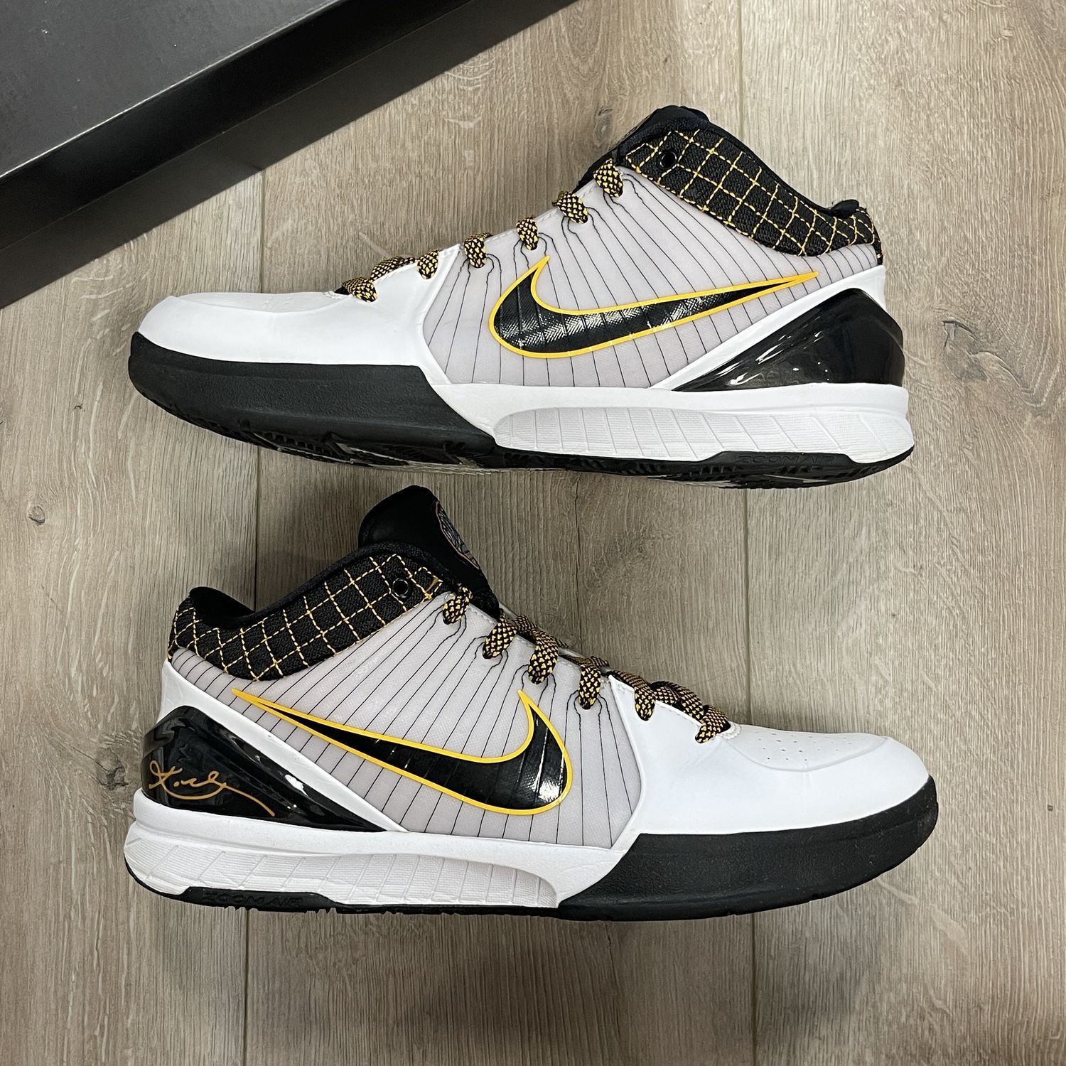 Nike Kobe 4 Protro White Black Del Sol - Pre-Owned, Product Condition: Pre-Owned, Shoe Size: US M 10