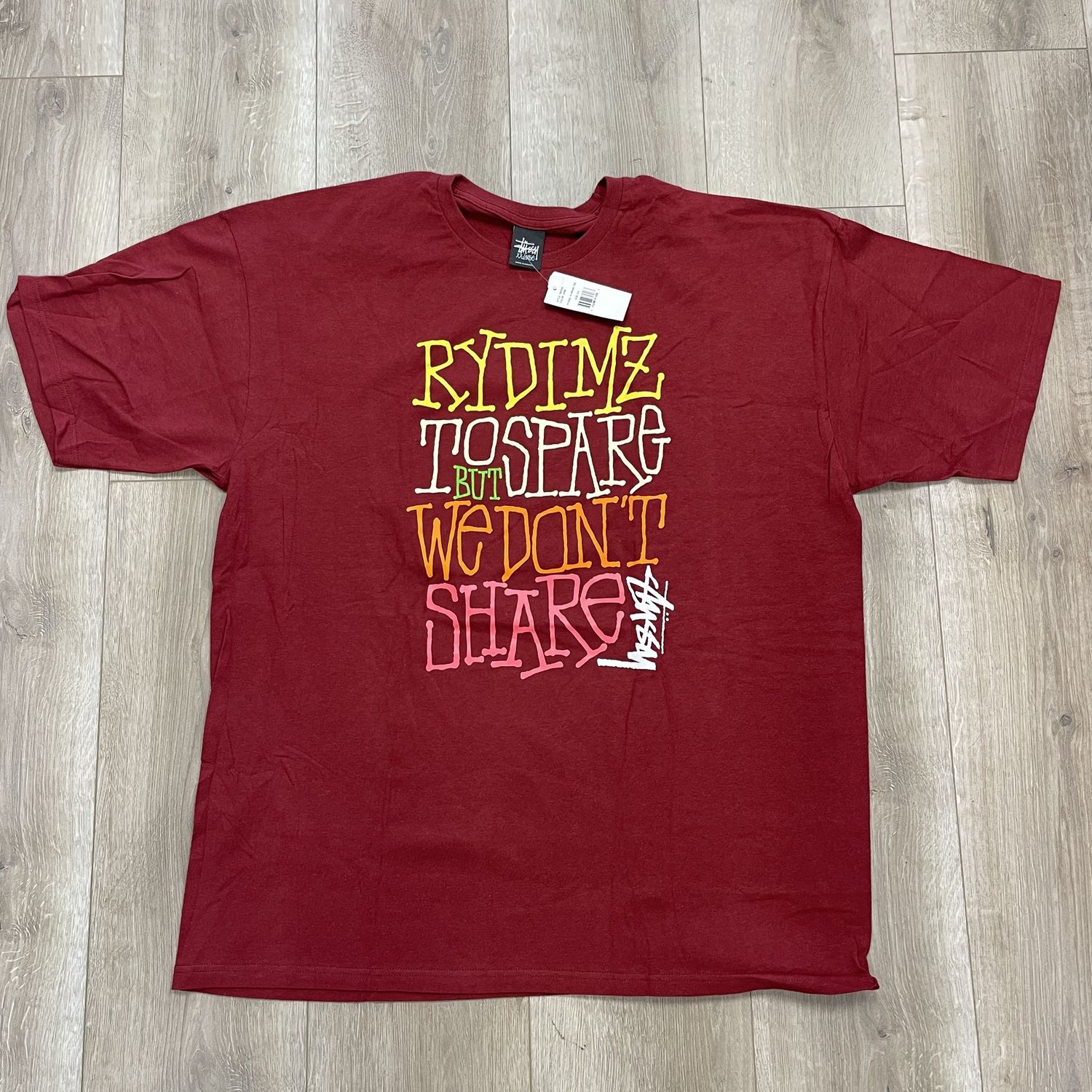 Stussy Rydimz To Spare Tee Red - Brand New, Clothing Size: XXL, Product Condition: Brand New