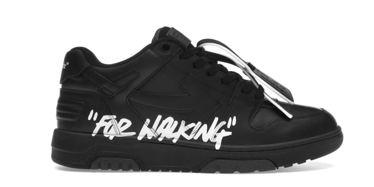 OFF-WHITE Out Of Office OOO Low Tops For Walking Black White - Brand New