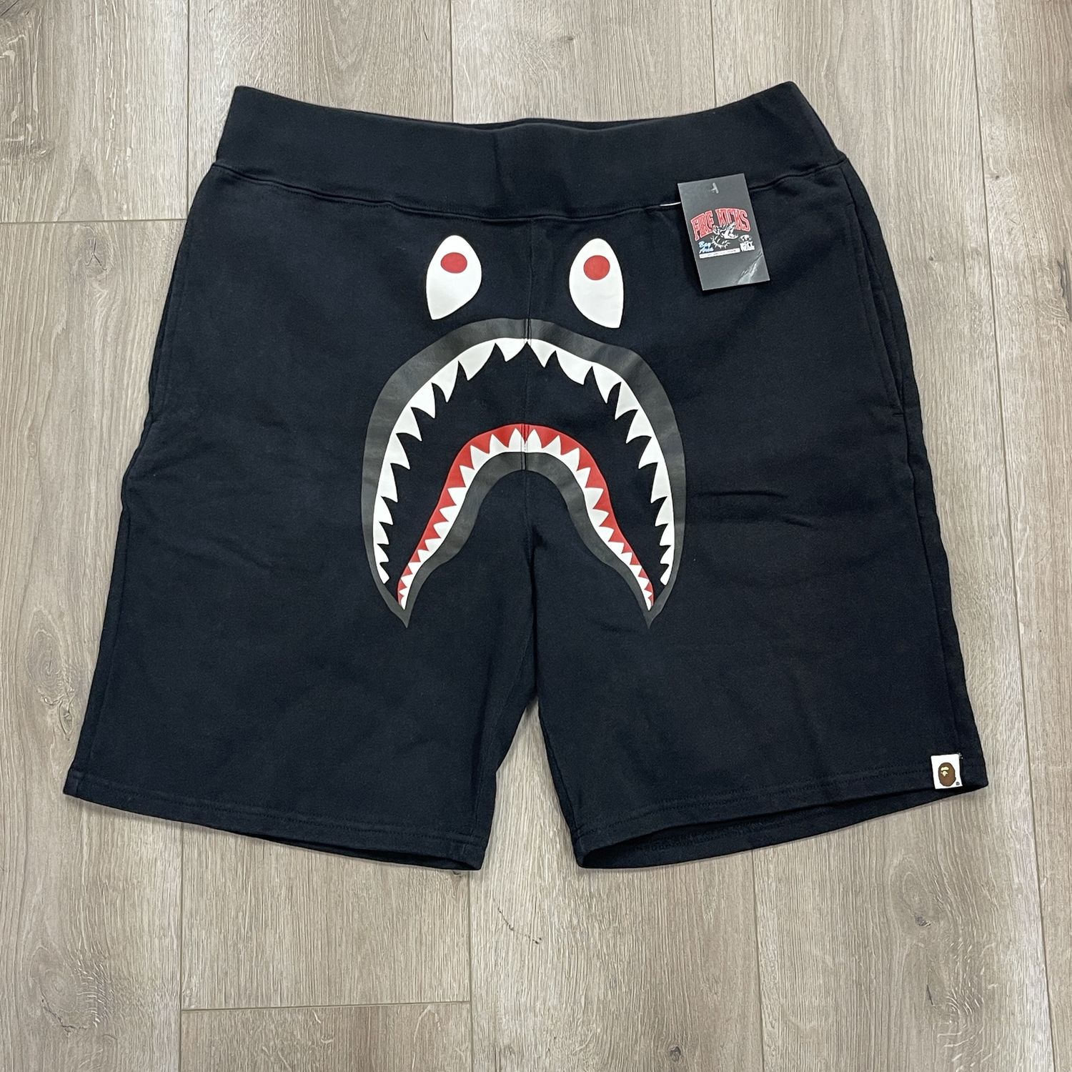 BAPE Shark Sweatshorts &#39;Black&#39;, Clothing Size: L, Product Condition: Pre-Owned