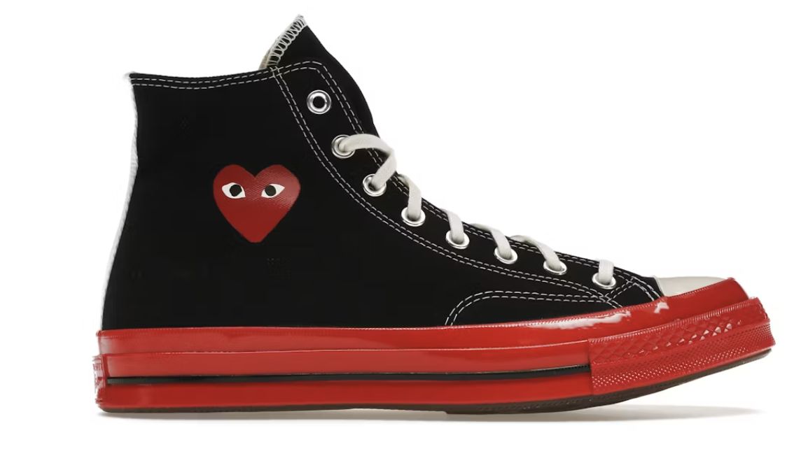 Converse Chuck Taylor All Star 70 Hi Comme des Garcons PLAY Black Red Midsole - Brand New