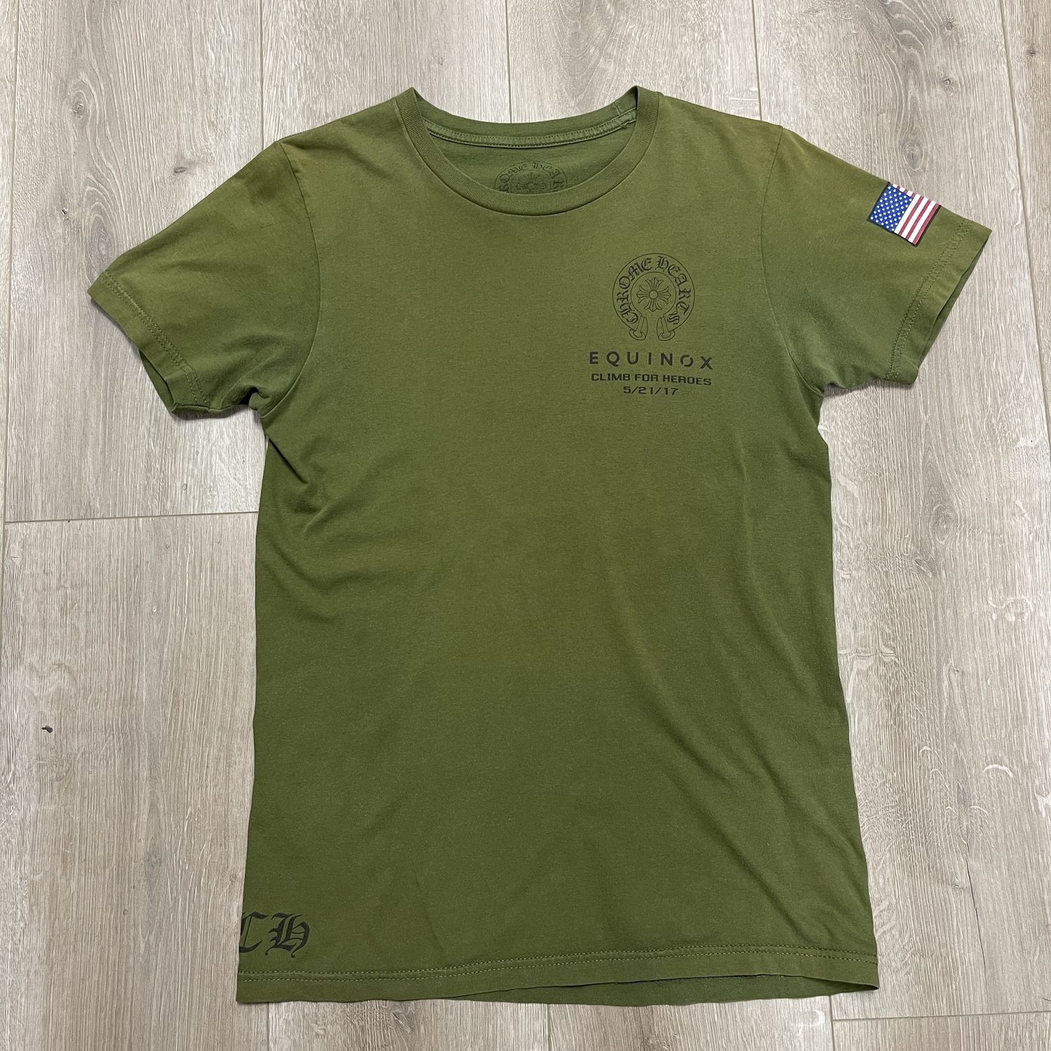 Chrome Hearts Equinox Climb For Heroes Olive Green Tee - Pre Owned
