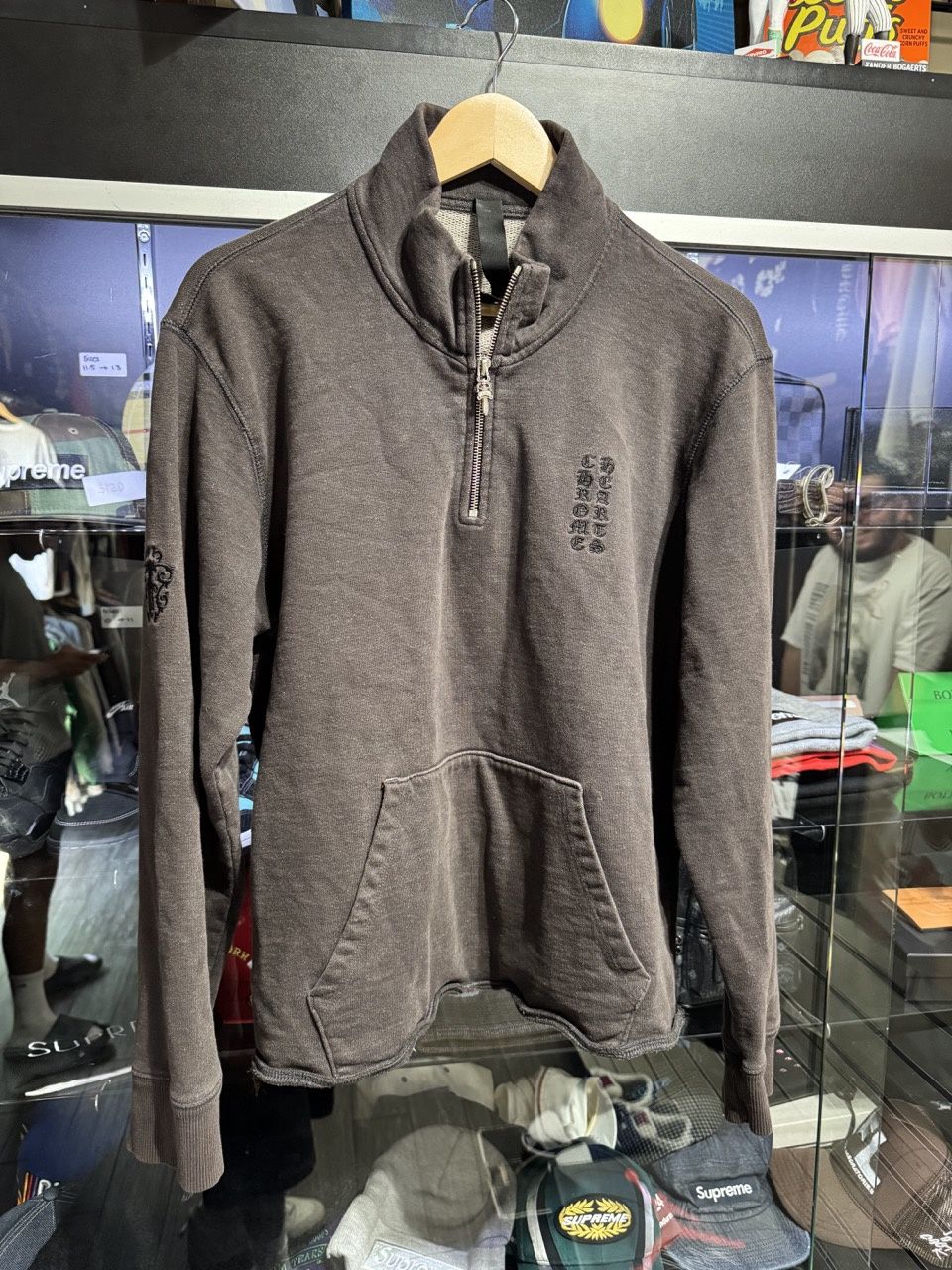 Chrome Hearts 1/4 zip up Dagger Brown - Pre Owned, Clothing Size: US M, Product Condition: Pre-Owned