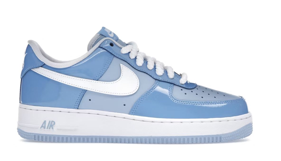 Nike Air Force 1 Low &#39;07 LV8 Phychic Blue White Patent - Brand New