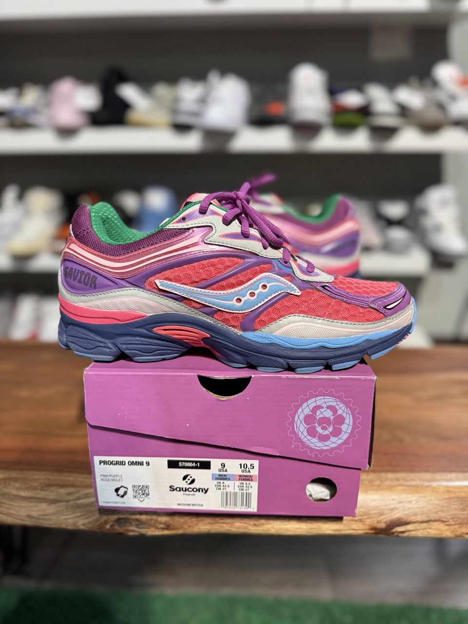 Saucony ProGrid Omni 9 Jae Tips To Do List Pink - Pre-Owned, Product Condition: Pre-Owned, Shoe Size: US M 9