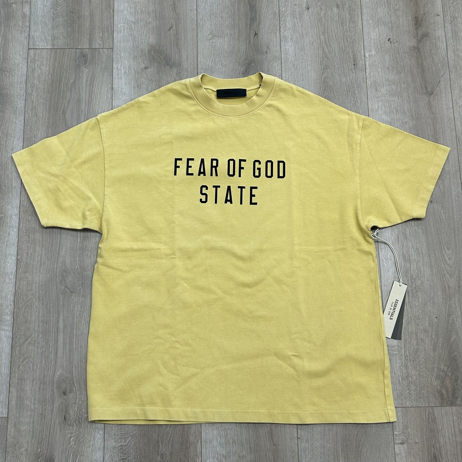 Fear of God Essentials Heavy Crewneck Tee Amber - New, Product Condition: Brand New, Clothing Size: XS