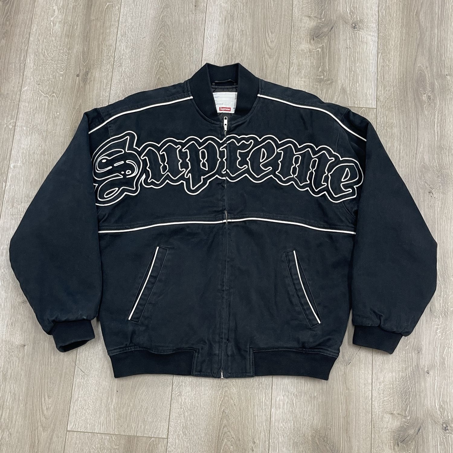 SS21 Supreme Twill Old English Varsity Jacket - Pre Owned, Product Condition: Pre-Owned, Clothing Size: S