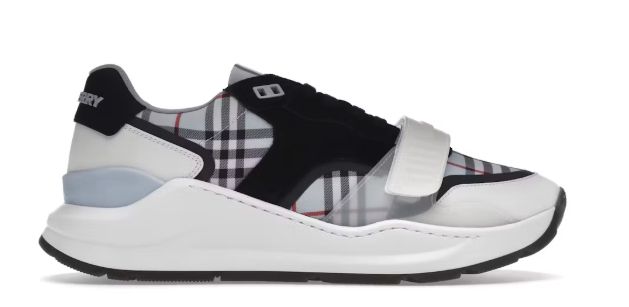 Burberry Ramsey Haymarket Check Print Light Blue White Black