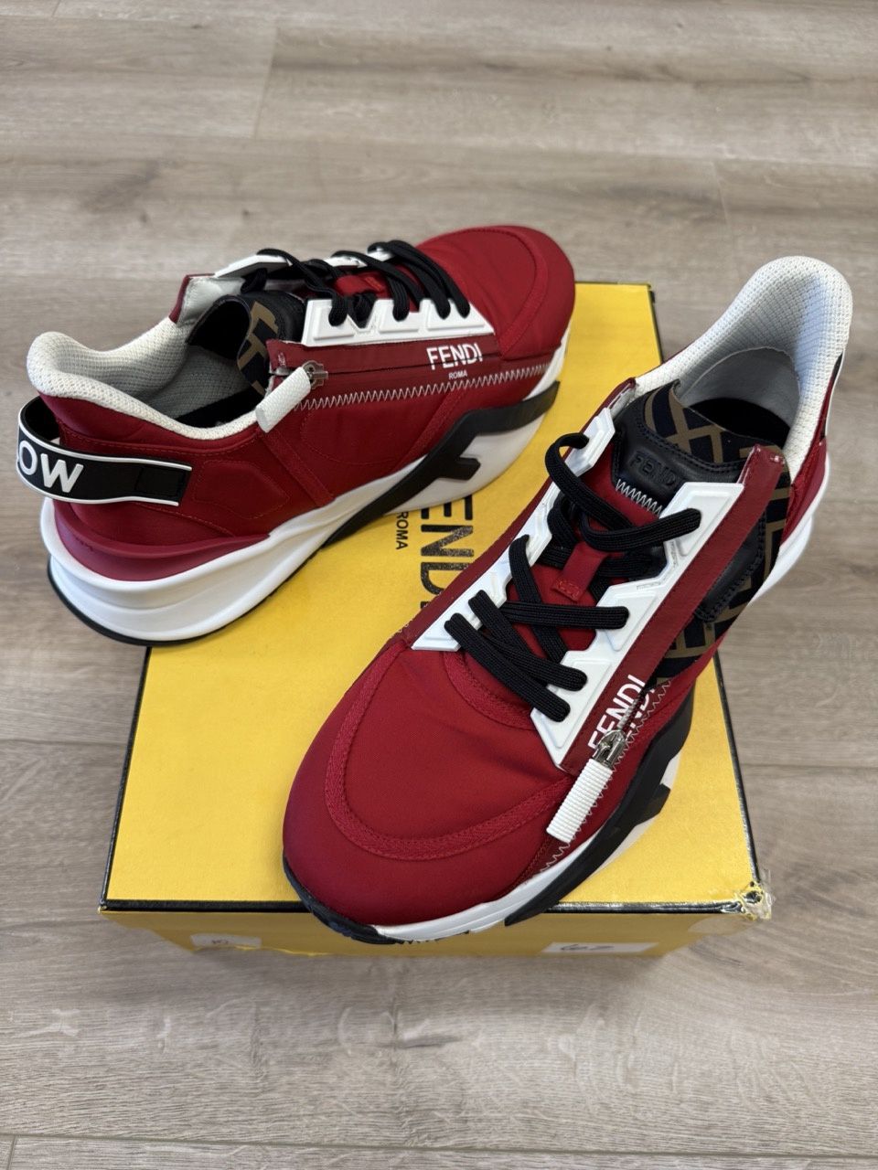 Fendi Nylon Low Top Red • Pre-Owned, Product Condition: Pre-Owned, Shoe Size: US M 10