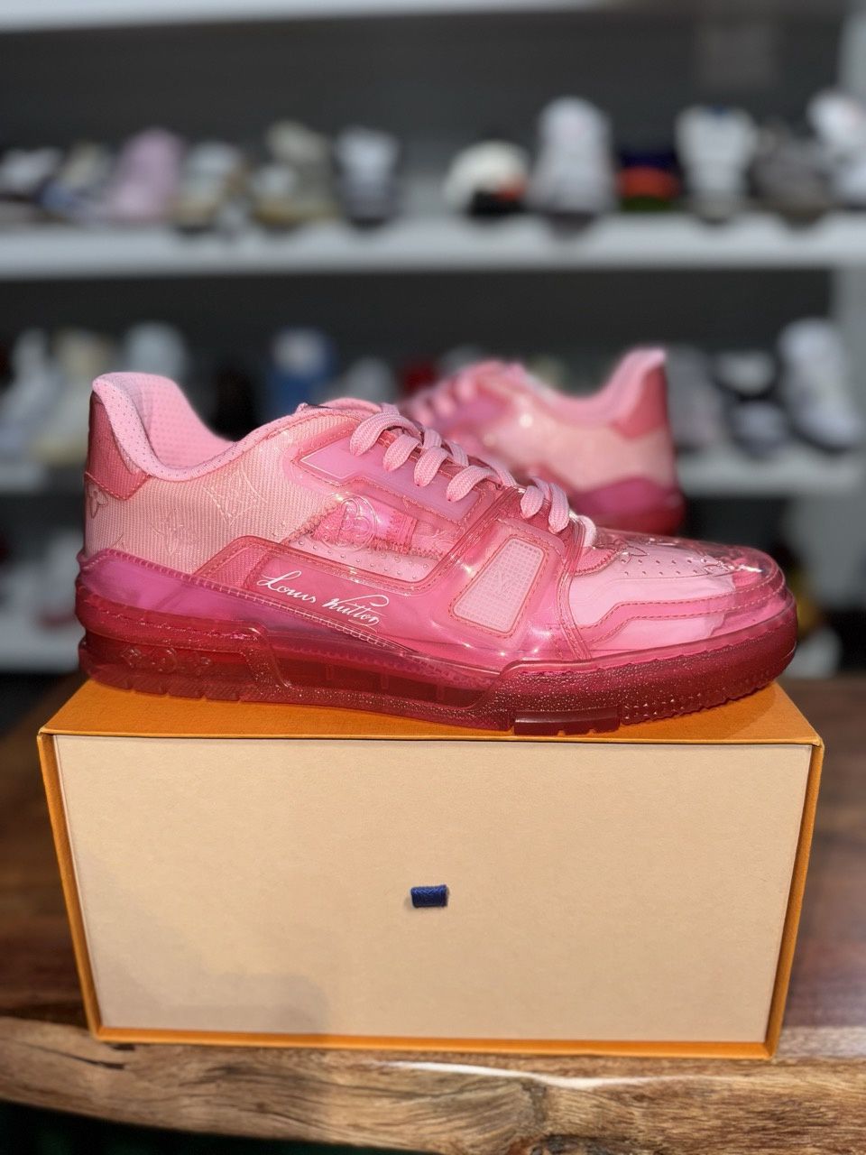 Louis Vuitton Trainer Transparent Pink • Brand New, Product Condition: Brand New, Shoe Size: US M 8.5