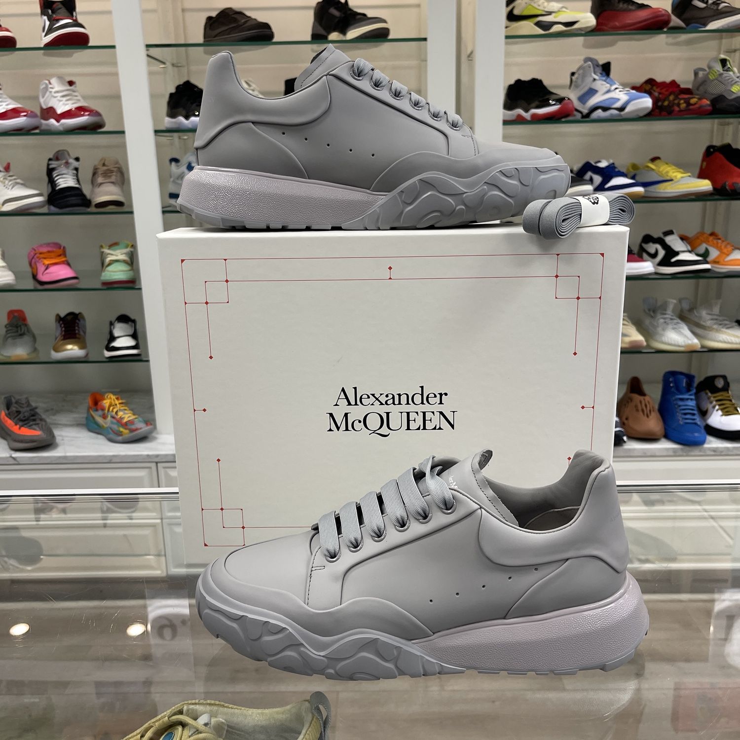 Alexander McQueen Court Trainer Gray - Pre Owned, Product Condition: Pre-Owned, Shoe Size: US M 11