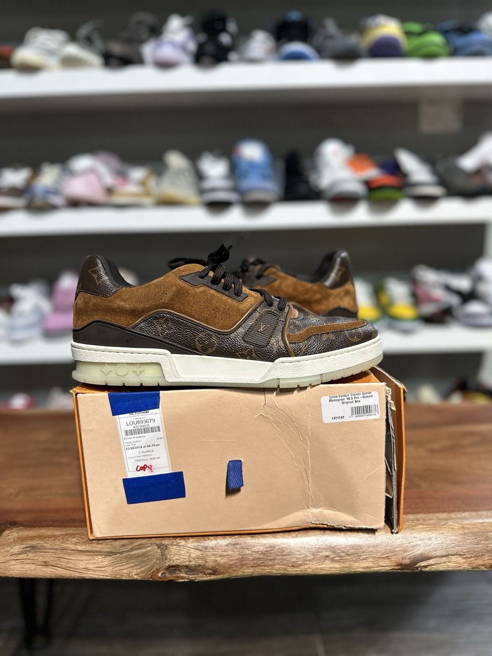 Louis Vuitton Trainer Suede Monogram - Pre-Owned, Product Condition: Pre-Owned, Shoe Size: US M 10.5