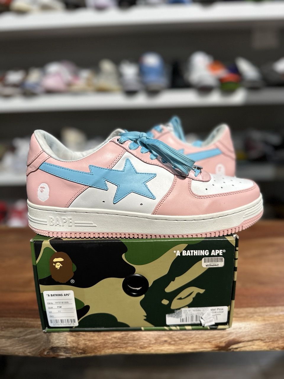 A Bathing Ape Bape Sta Pastel Pink - Pre-Owned, Product Condition: Pre-Owned, Shoe Size: US M 11