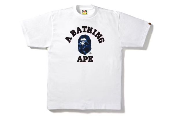 BAPE Color Camo College Tee Tee White/Navy - New