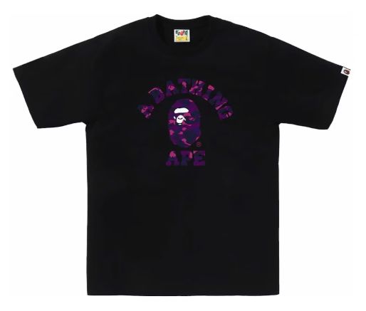 BAPE Color Camo College Tee Black/Purple - New, Product Condition: Brand New, Clothing Size: S