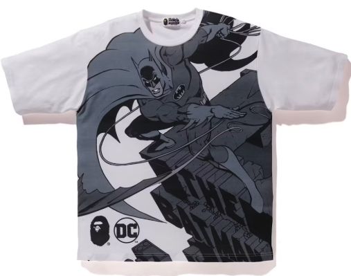 BAPE x DC Batman Relaxed Tee White - New, Product Condition: Brand New, Clothing Size: L