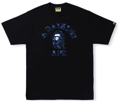 BAPE Color Camo College Tee Black/Blue - New, Product Condition: Brand New, Clothing Size: S