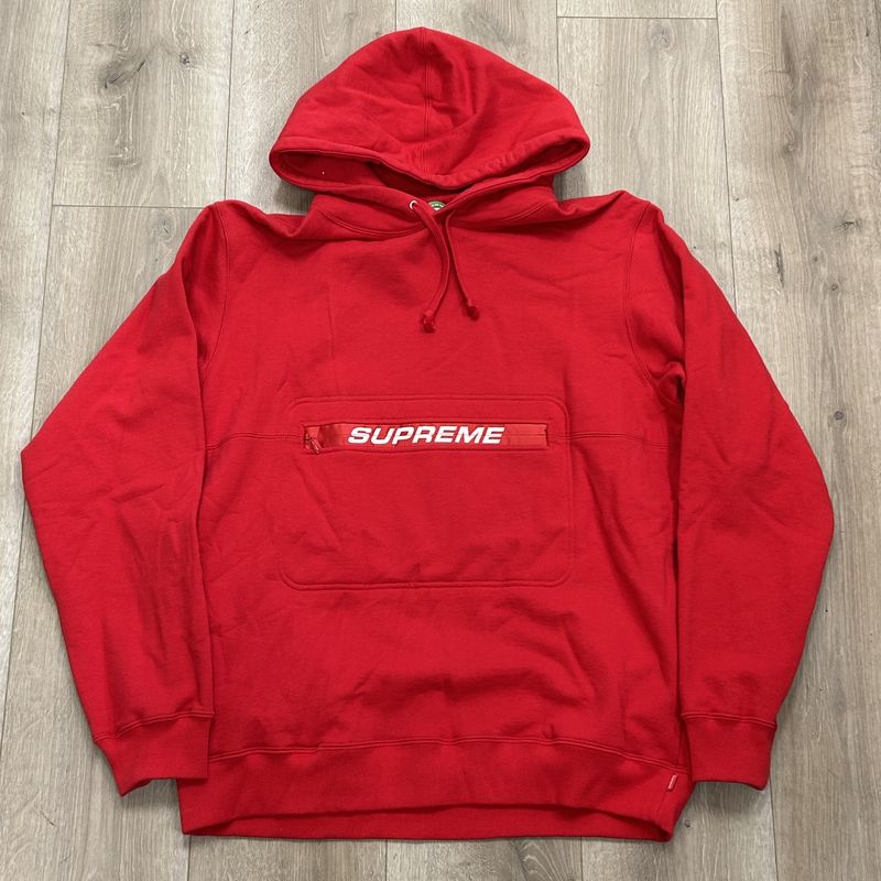 SS19 Supreme Zip Pouch Hooded Sweatshirt - New