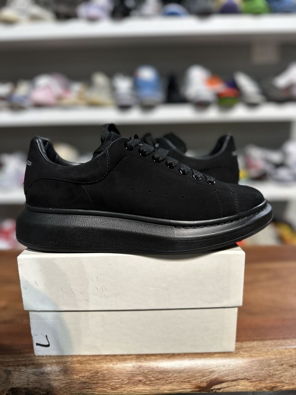 Alexander McQueen Oversized Black Suede - Pre-Owned, Product Condition: Pre-Owned, Shoe Size: US M 9