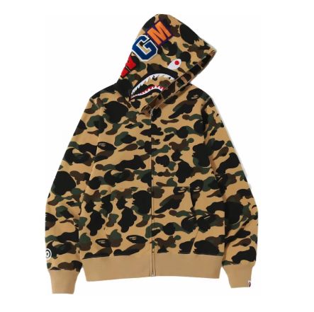 BAPE 1st Camo Shark Full Zip Hoodie Yellow
