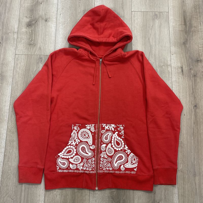 Vintage Stussy Red Bandana Hoodie