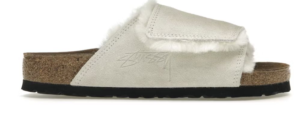 Birkenstock Solana Shearling Slide Stussy Bone - Brand New