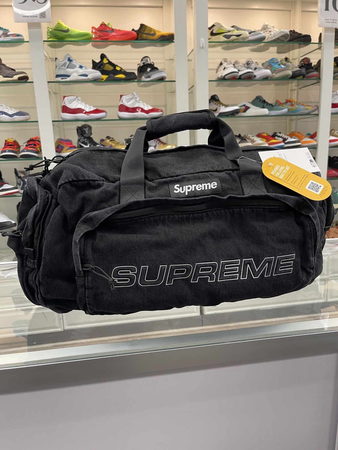 Supreme Denim Duffle Bag Black, Product Condition: Brand New