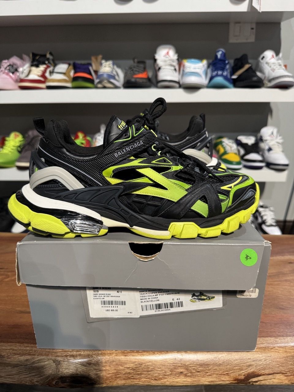 alenciaga Track 2.0 Black Yellow - Pre-Owned, Product Condition: Pre-Owned, Shoe Size: US M 9