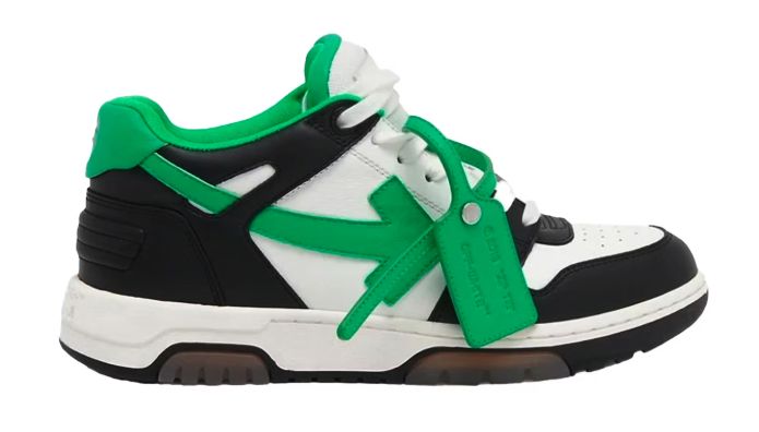 OFF-WHITE Out Of Office &quot;OOO&quot; Low Tops Black Green, Product Condition: Brand New, Shoe Size: US M 11