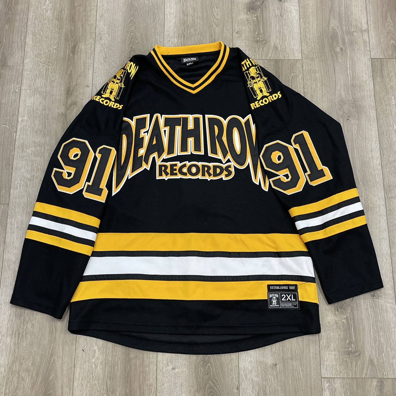 Death Row Records Hockey Jersey - Black - Pre-Owned, Clothing Size: XXL, Product Condition: Pre-Owned