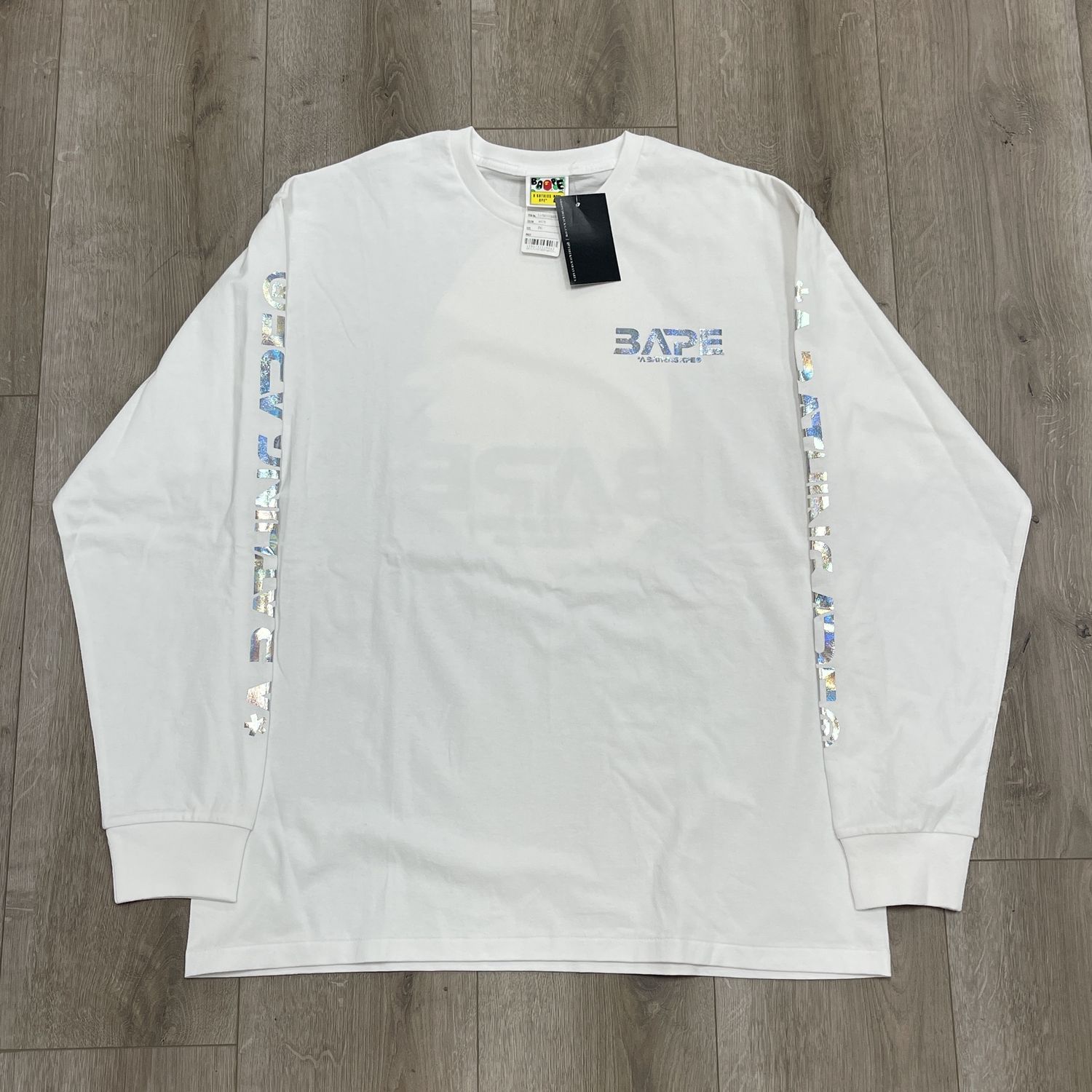 BAPE Moon Photo L/S Tee White - New