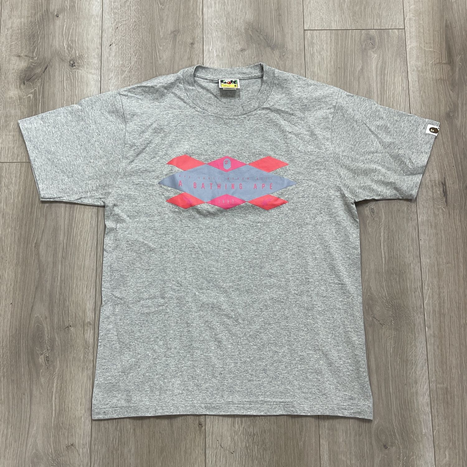 BAPE &#39;Ape Shall Live&#39; Tee Grey - Pre-Owned, Product Condition: Pre-Owned, Clothing Size: M