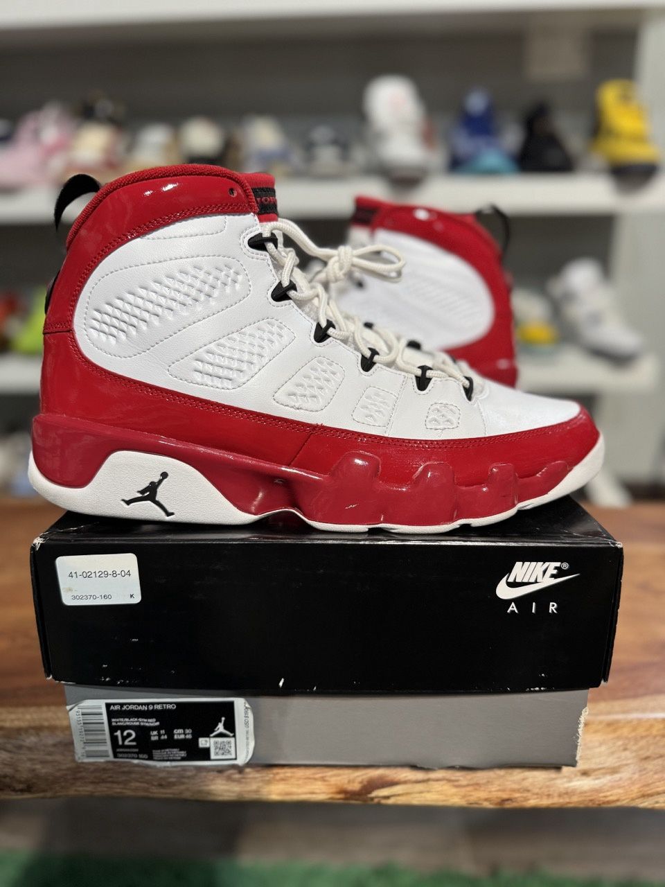Jordan 9 Retro White Gym Red - Pre-Owned, Product Condition: Pre-Owned, Shoe Size: US M 12