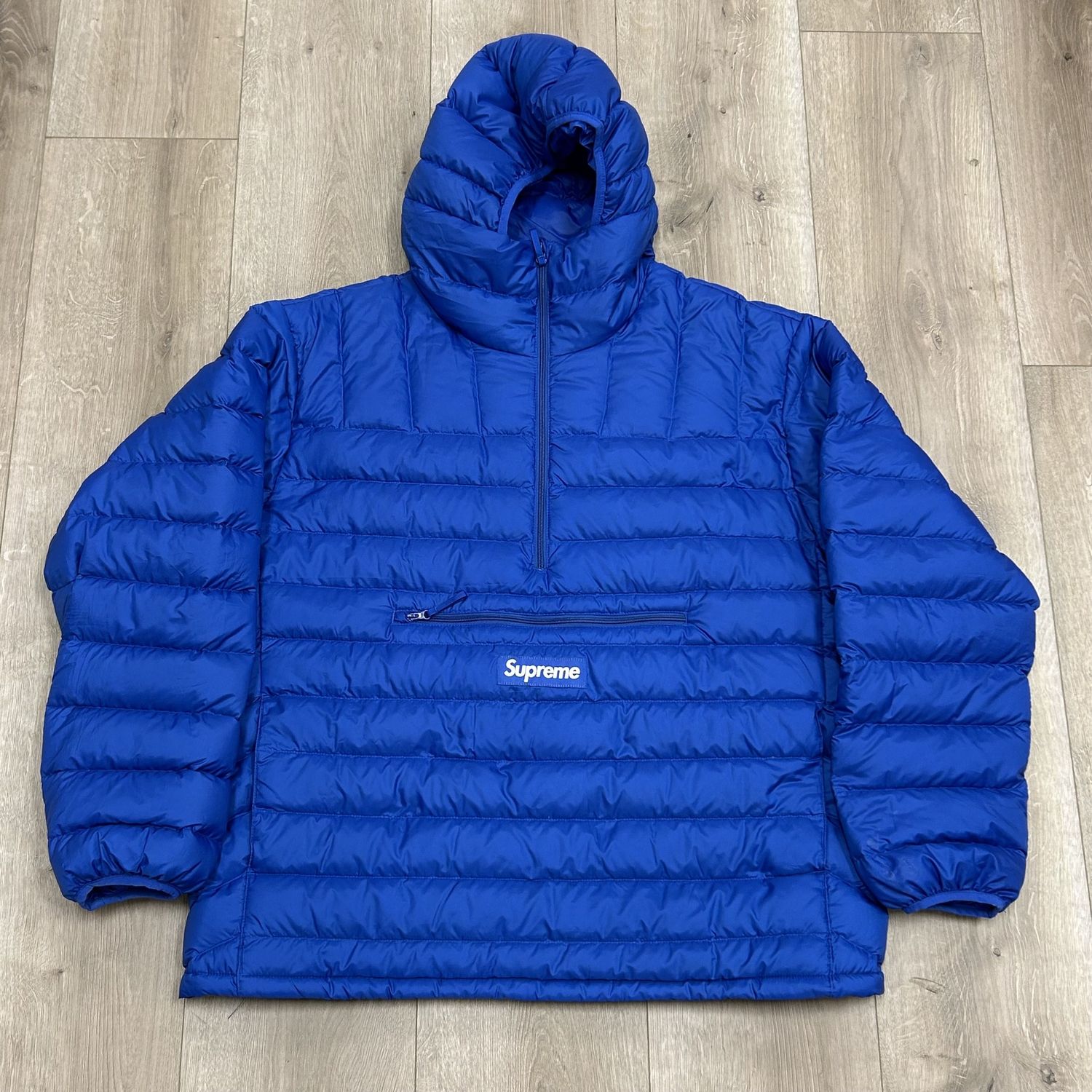 Supreme Micro Down Half Zip Hooded Pullover - Pre-Owned, Clothing Size: L, Product Condition: Pre-Owned
