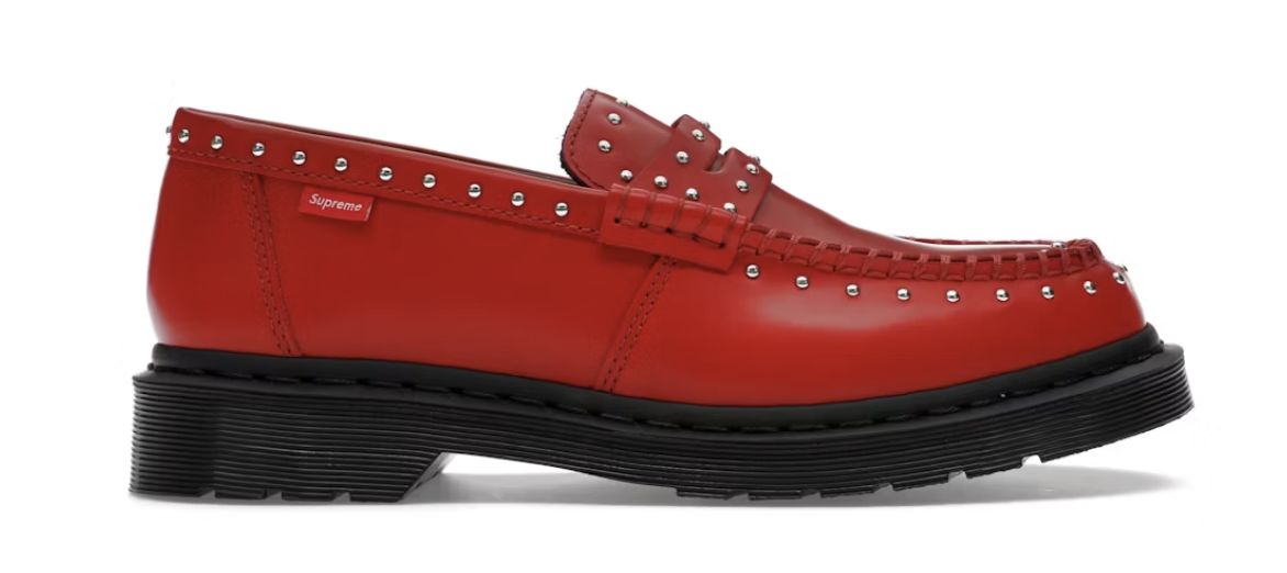 Dr. Martens Studded Penton Loafer Supreme Red - Brand New