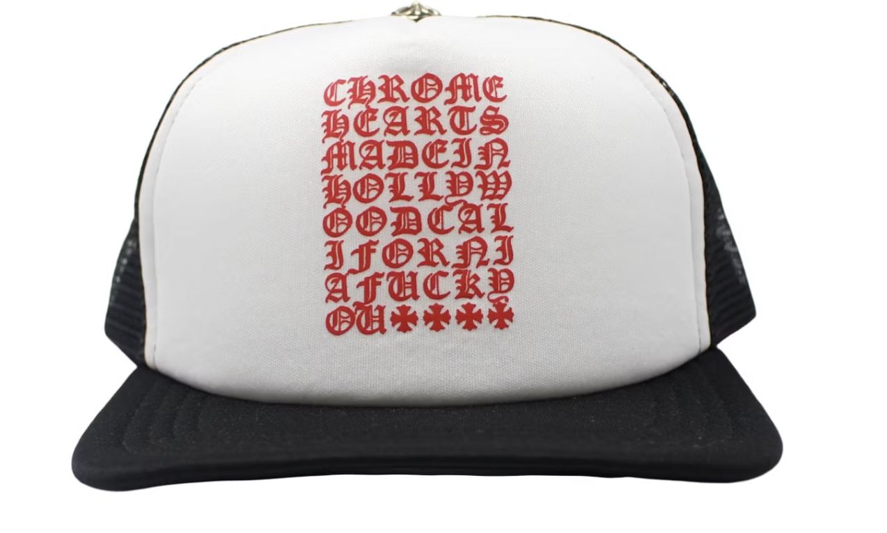 Chrome Hearts Eyechart Trucker Hat - Pre-Owned, Clothing Size: one size, Product Condition: Pre-Owned
