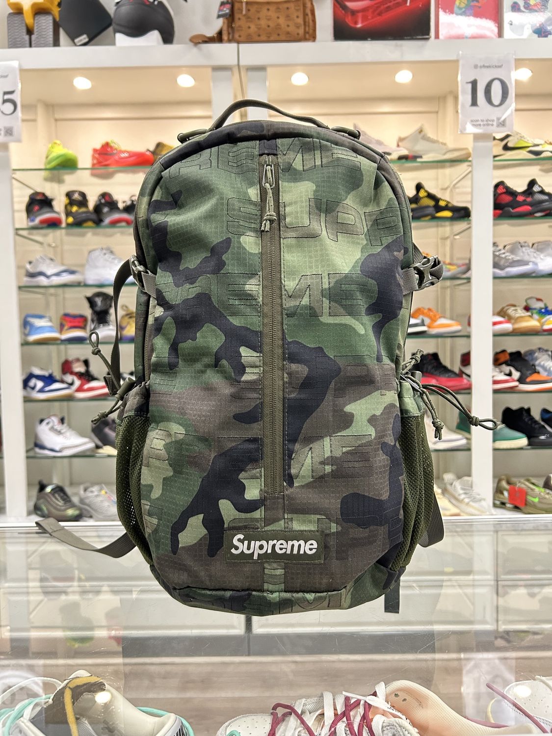 Supreme Backpack (FW21) Woodland Camo - Pre-Owned, Accessory Size: OSFA, Product Condition: Pre-Owned