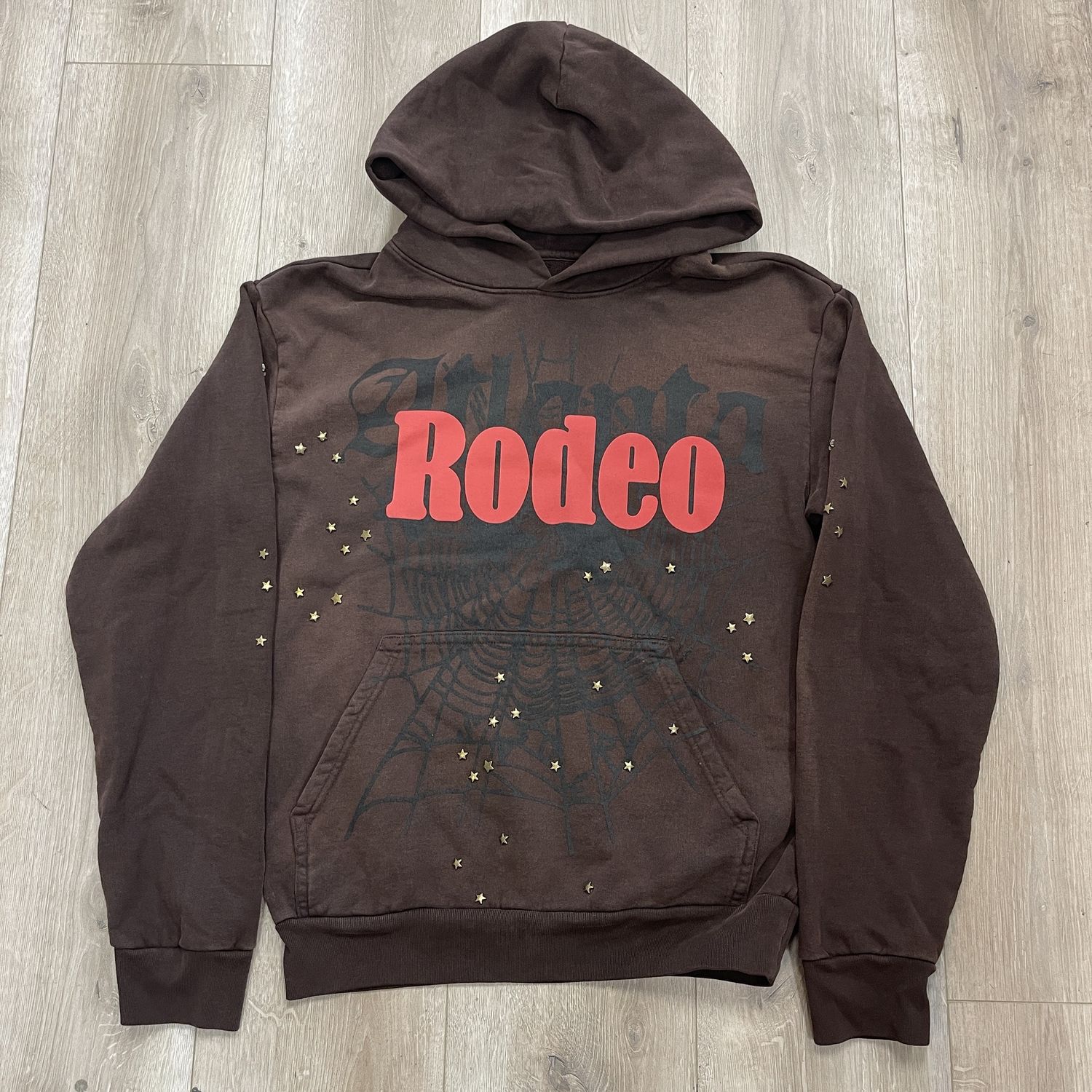 Travis Scott Cactus Jack x Sp5der Days Before Rodeo Hoodie Brown, Clothing Size: S, Product Condition: Pre-Owned
