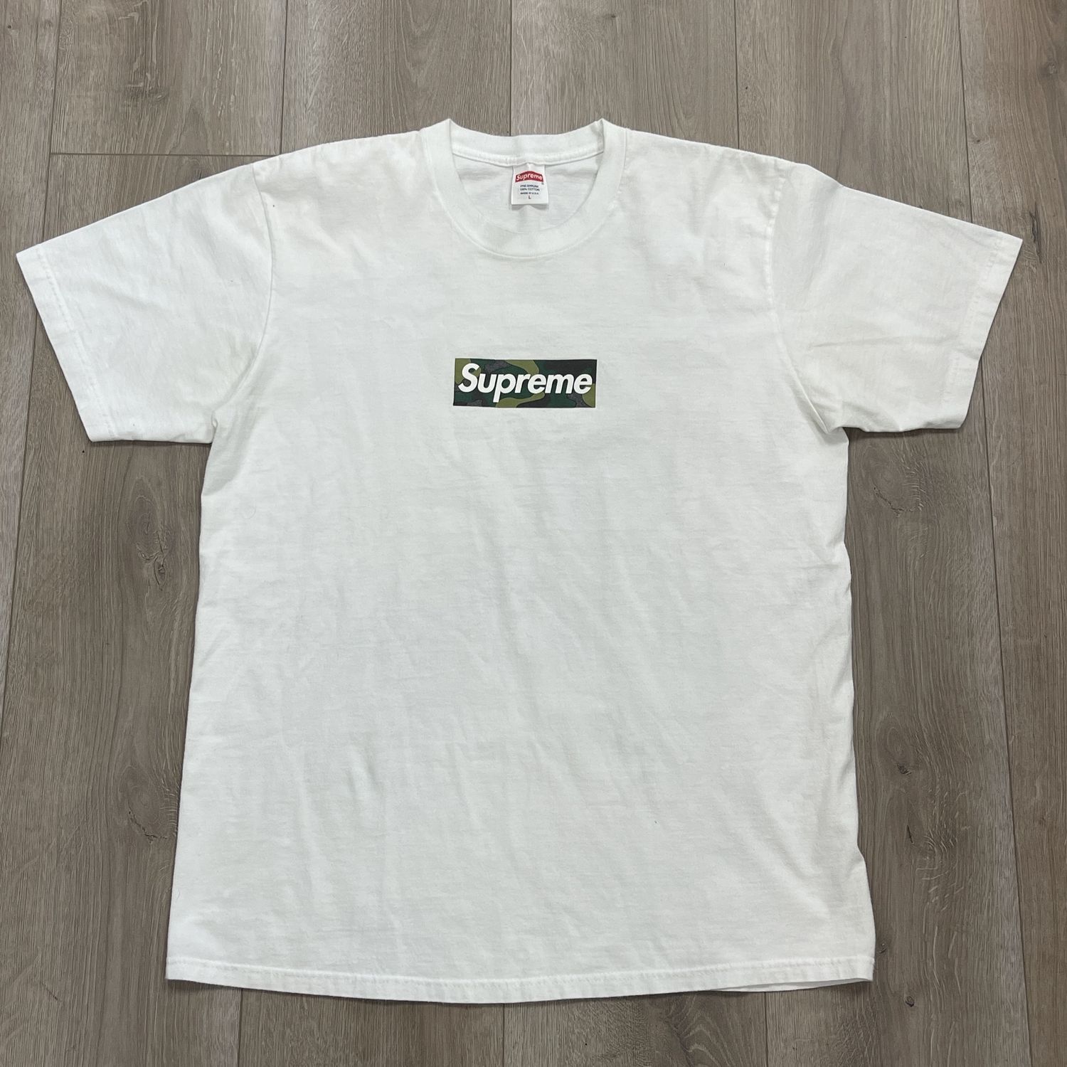2023 Supreme Box Logo Tee &#39;White&#39; - Pre-Owned, Clothing Size: L, Product Condition: Pre-Owned