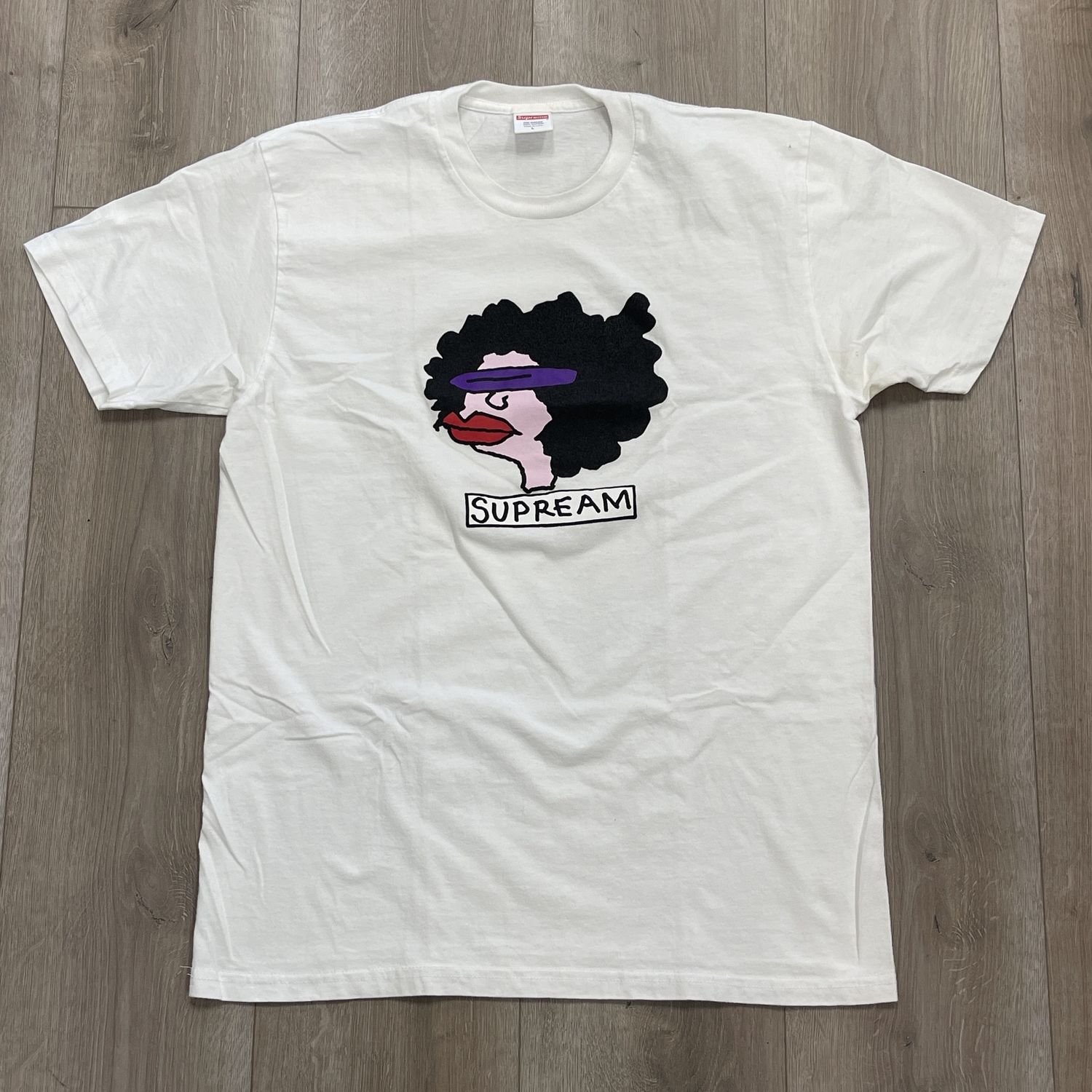 Supreme Gonz Tee &#39;White&#39; - Pre-Owned, Clothing Size: L, Product Condition: Pre-Owned