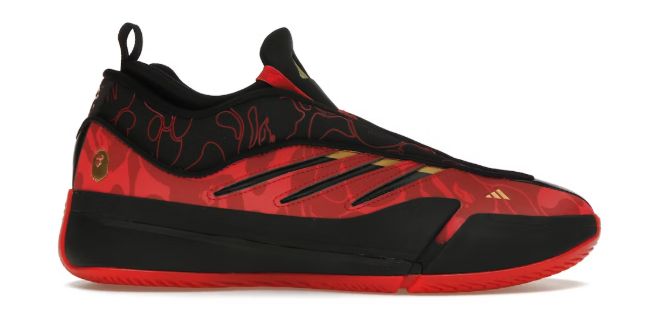 adidas Dame 9 Bape Black Red - New, Product Condition: Brand New, Shoe Size: US M 6