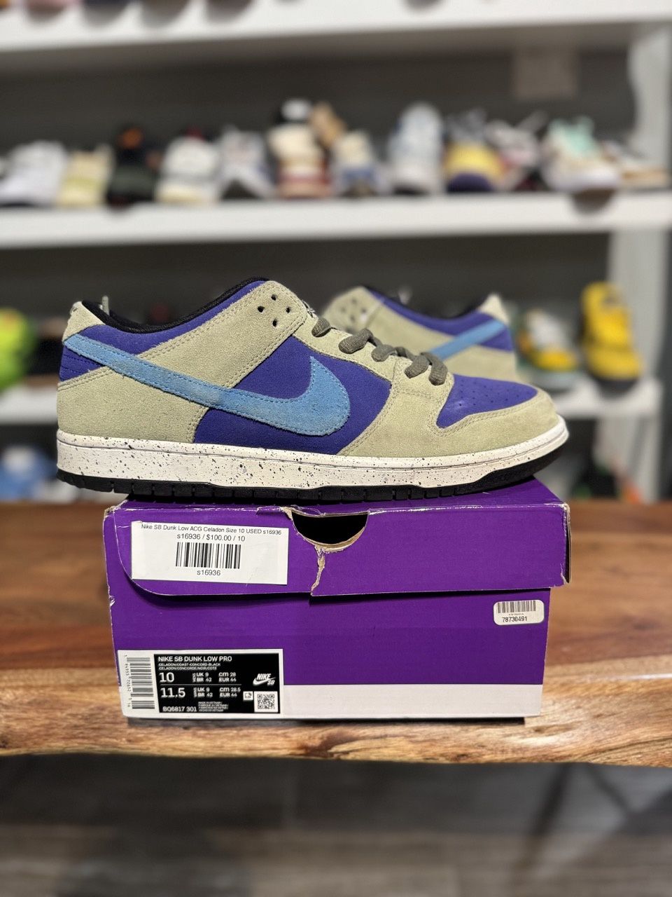 Nike SB Dunk Low ACG Celadon - Pre-Owned, Product Condition: Pre-Owned, Shoe Size: US M 10