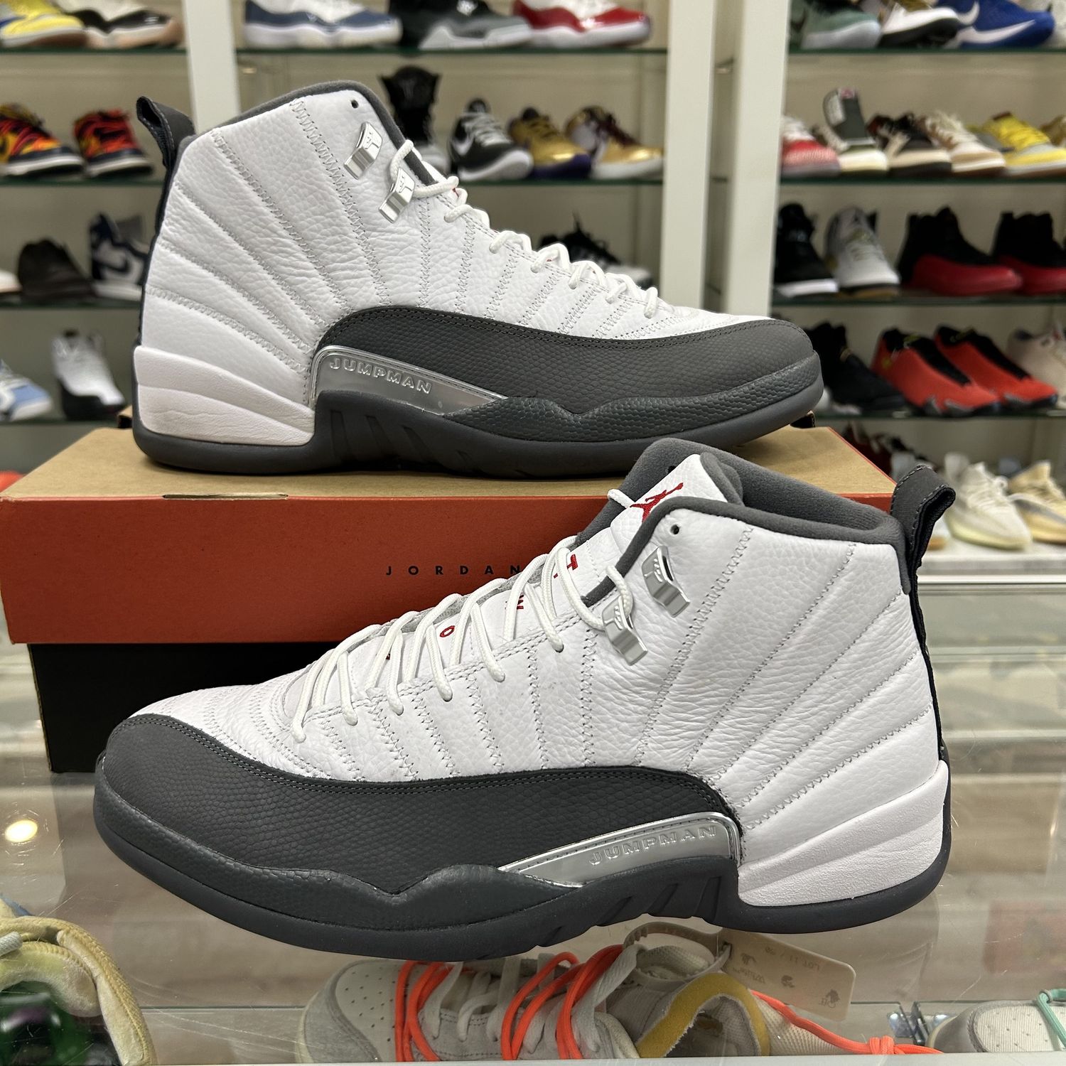 Jordan 12 Retro White Dark Grey - Pre-Owned, Product Condition: Pre-Owned, Shoe Size: US M 13