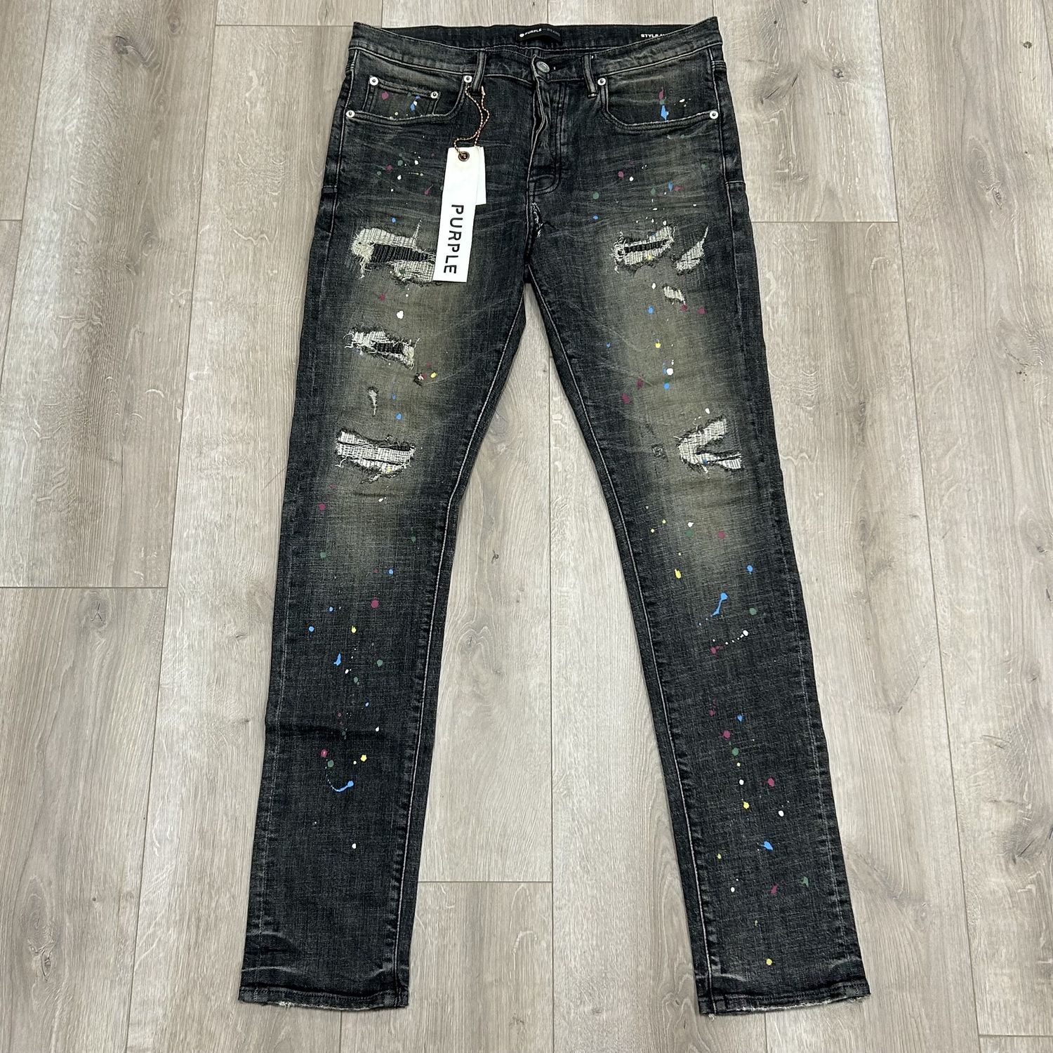 PURPLE BRAND Jeans Grey Splatter - Pre-Owned