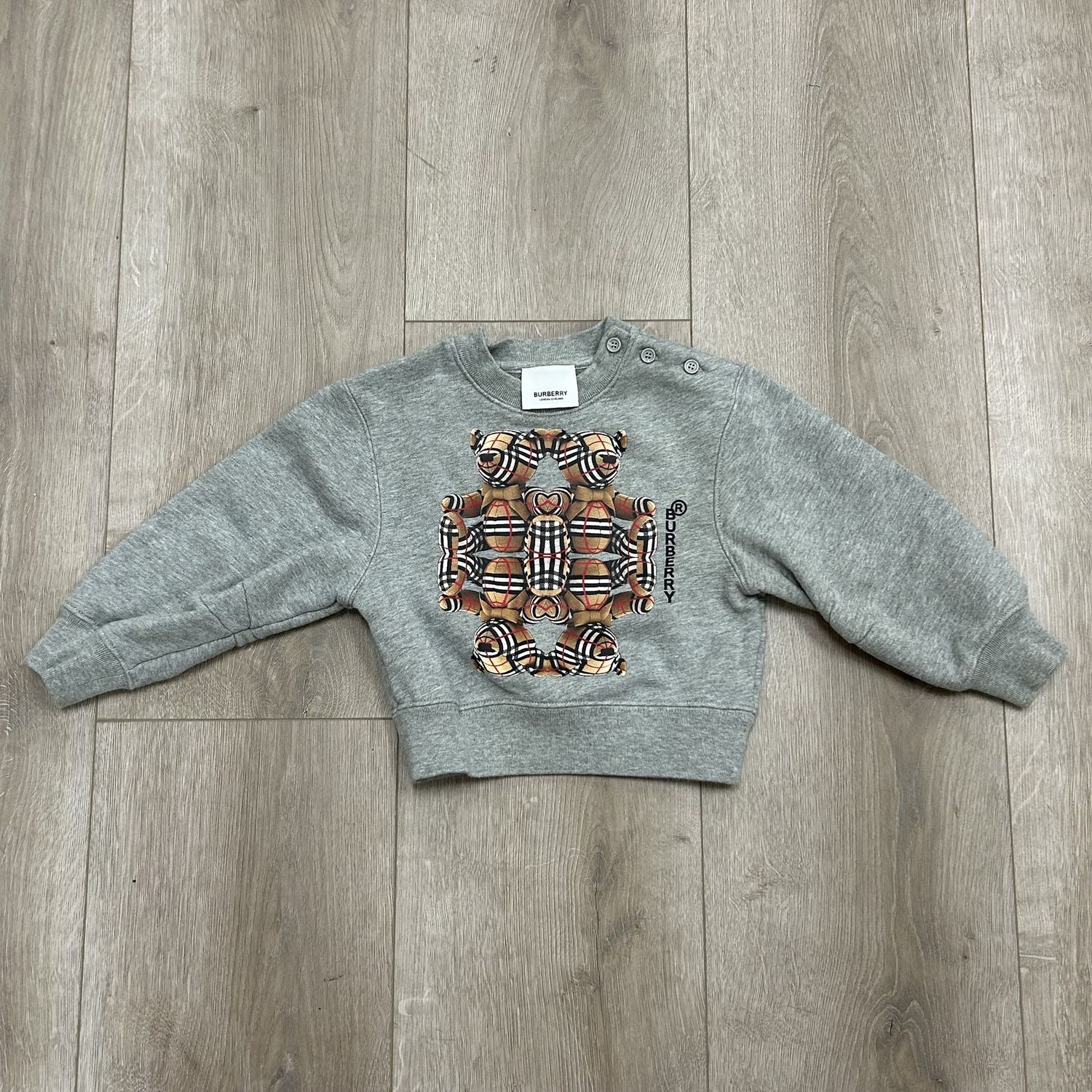 Burberry Boy&#39;s Kaleidoscope Teddy Sweatshirt - Pre-Owned, Clothing Size: 18M, Product Condition: Pre-Owned