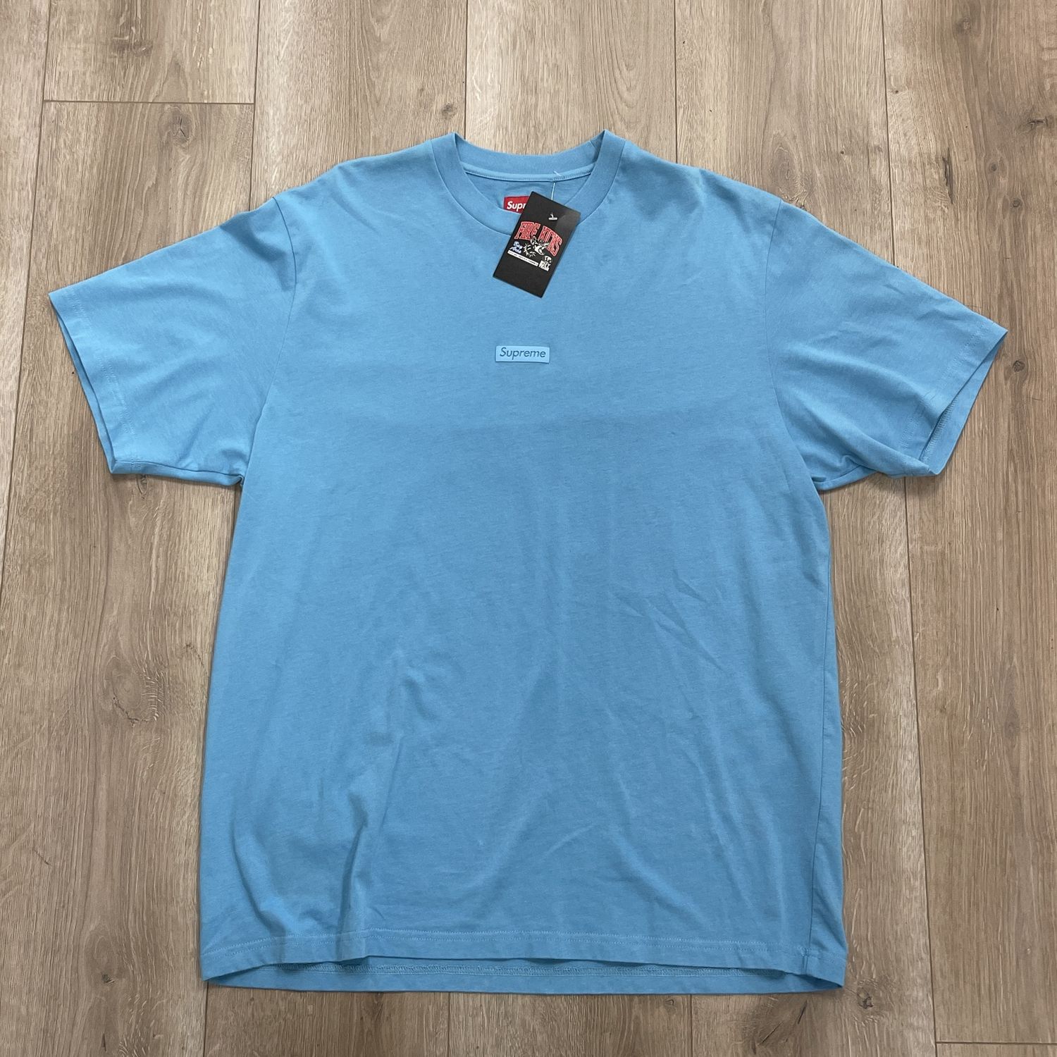 Supreme High Density Small Box Short-Sleeve Top &#39;Light Slate&#39; - Pre-Owned, Clothing Size: L, Product Condition: Pre-Owned
