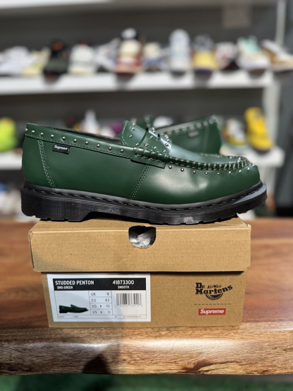Dr. Martens Studded Penton Loafer Supreme Green - Pre-Owned, Product Condition: Pre-Owned, Shoe Size: US M 11