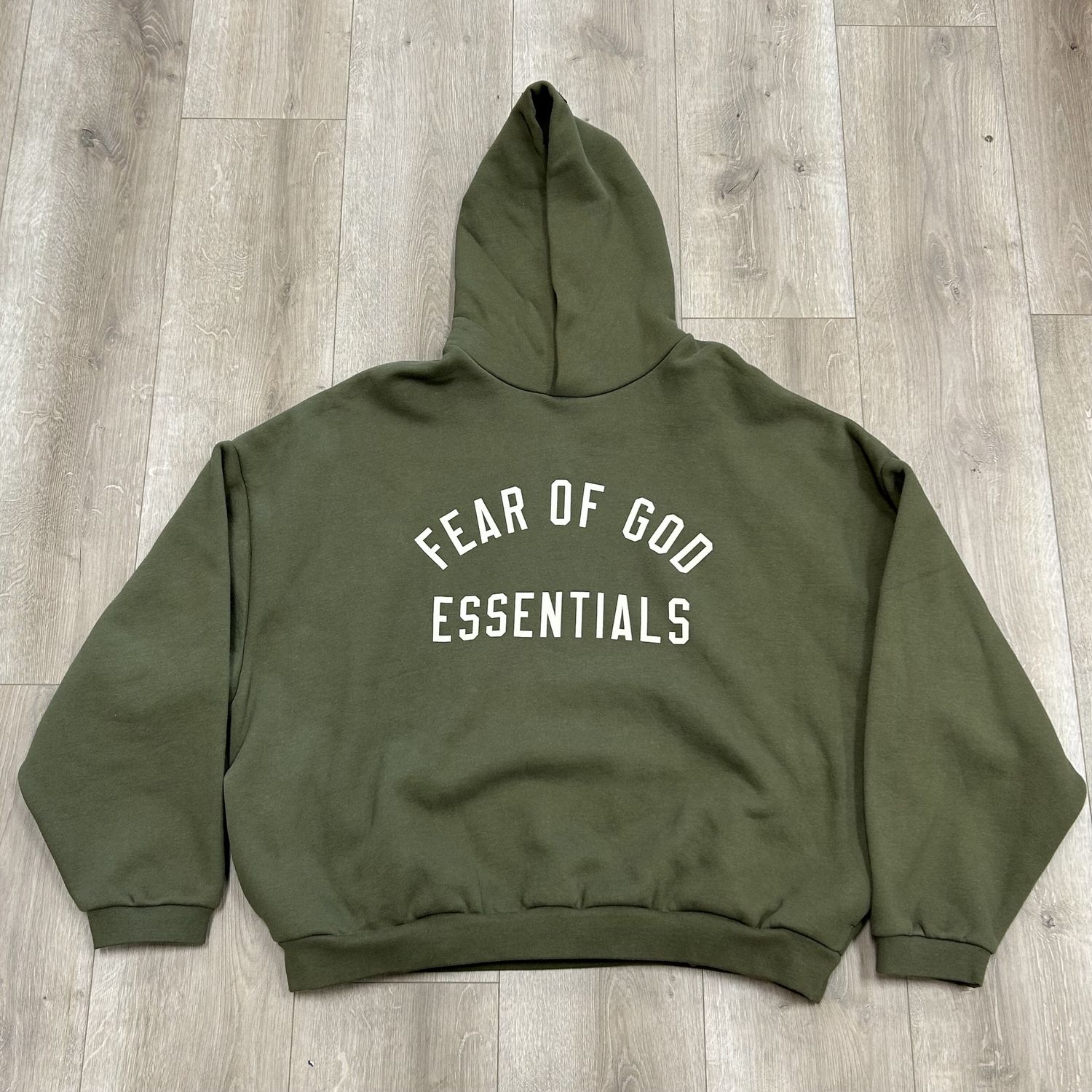 Fear Of God Essentials Olive Hoodie - Pre-Owned, Clothing Size: XL, Product Condition: Pre-Owned